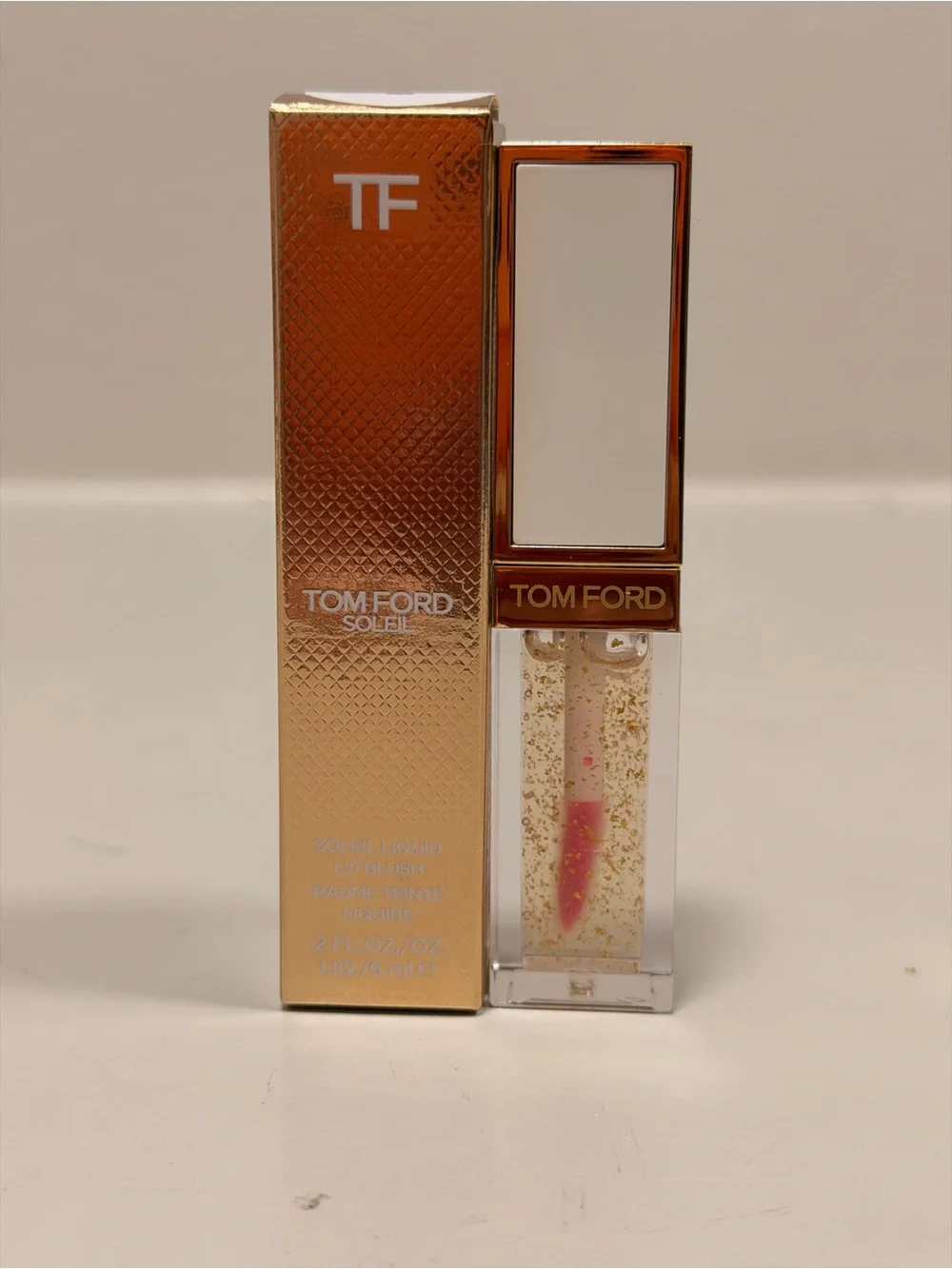 Tom Ford Soleil Sheer Lip Gloss - Pink with Gold Flakes NWT